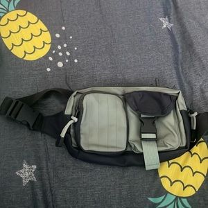 Muted green and gray travelers bag fanny pack trendy